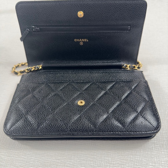Chanel Wallet on a Chain (COA) in Black Caviar Leather w/Entrupy & Auth. Card - Picture 2 of 6